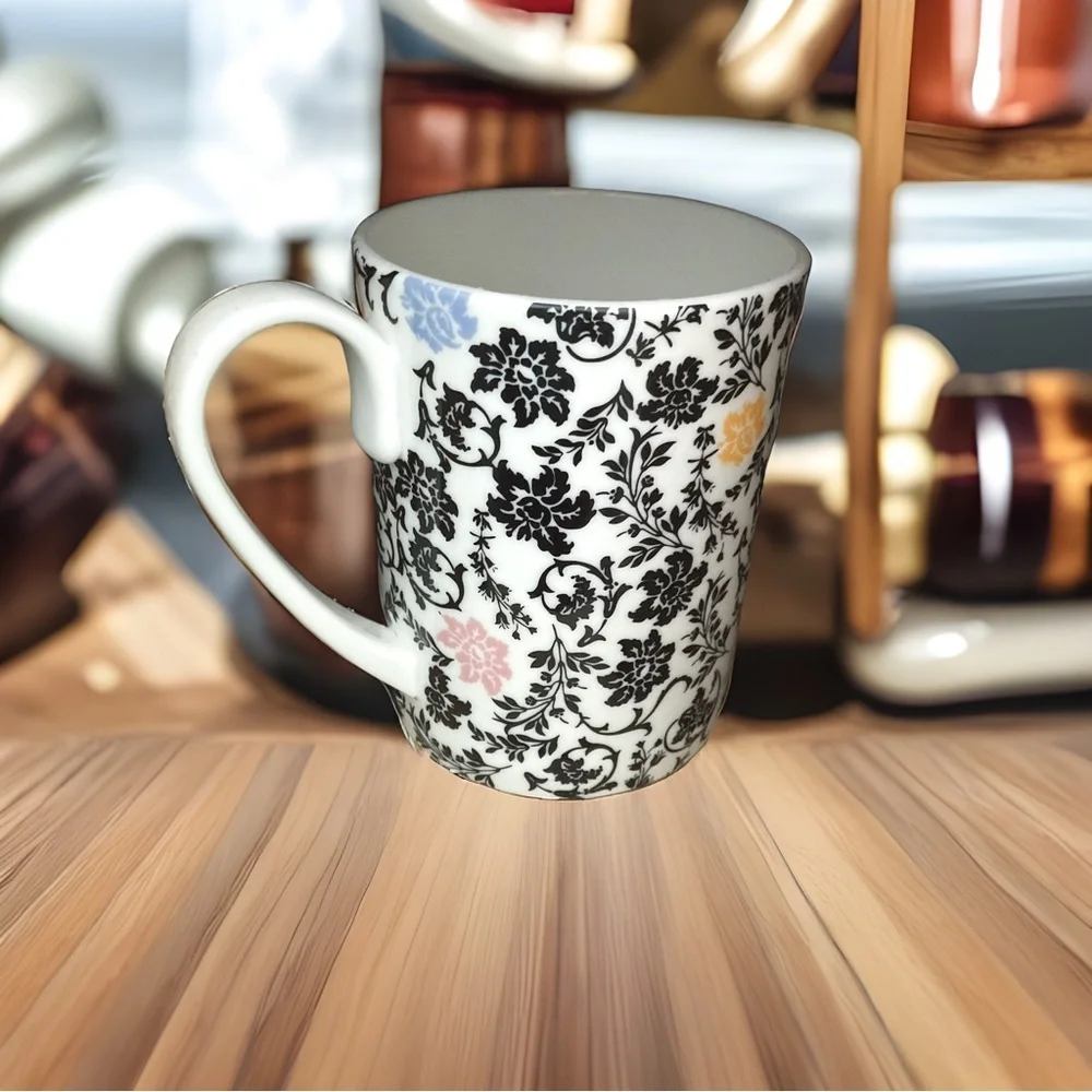 Coffee Cup Martha Stewart Collection For‎ Macy's Ceramic Floral Mug
